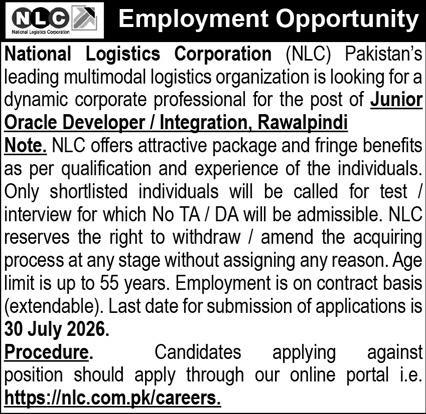 NLC Jobs July 2026 Advertisement