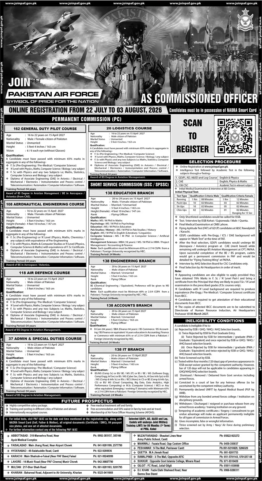 PAF Commissioned Officer Jobs July 2026 Advertisement