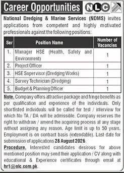 NLC Jobs August 2026 Advertisement