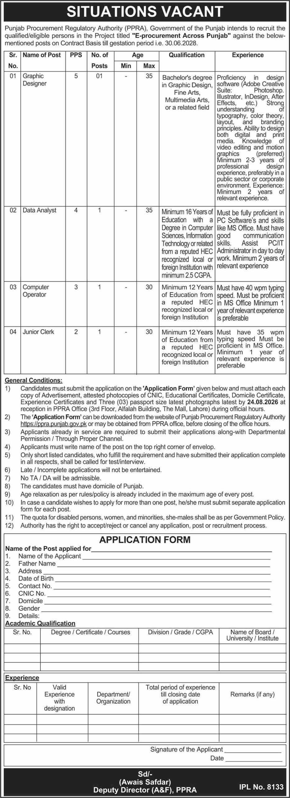 PPRA Jobs 2026 Advertisement